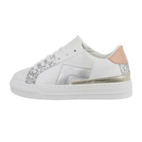 lage sneaker sequin wit