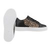 Lage dames sneaker beige met sequins, ruitjes en gouden details - Afbeelding 4