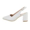Klassieke slingback pump in croco stijl, topper als bruidsschoen - wit