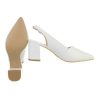 Klassieke slingback pump in croco stijl, topper als bruidsschoen - wit - Afbeelding 3
