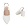 Klassieke slingback pump in croco stijl, topper als bruidsschoen - wit - Afbeelding 2