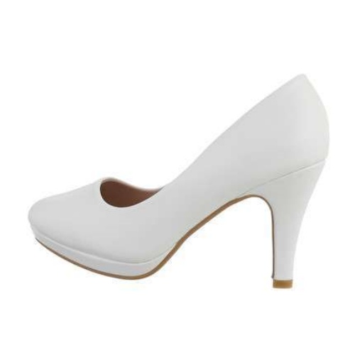 Plateau pump met zool hippe hak, 2 kleuren – wit to Shop!