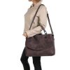 Suède schoudertas - shopper -laptoptas - in 3 kleuren - black - Afbeelding 9