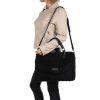 Suède schoudertas - shopper -laptoptas - in 3 kleuren - black - Afbeelding 2