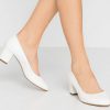 Klassieke pump in croco stijl, topper als bruidsschoen - wit - Afbeelding 5