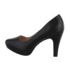Plateau pump met zool en hippe hak, 2 kleuren - zwart