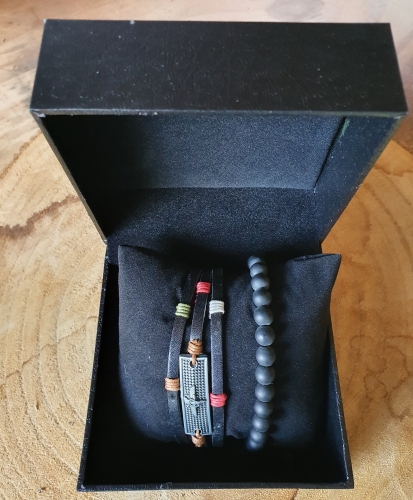 luxde set leren armbaden heren