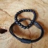 Herenarmband set van 2 in luxe geschenkdoos - zwart - Afbeelding 4