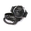 Luxe herenhorloge set van 3 met lederen en natuursteen armbanden - Afbeelding 4