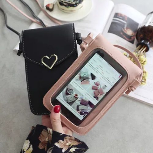 crossbody telefoontasje met touchscreen