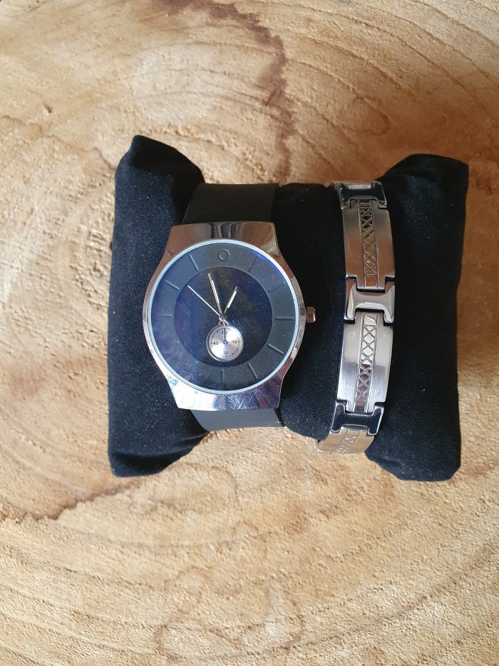 heren horloge set met stalen armband