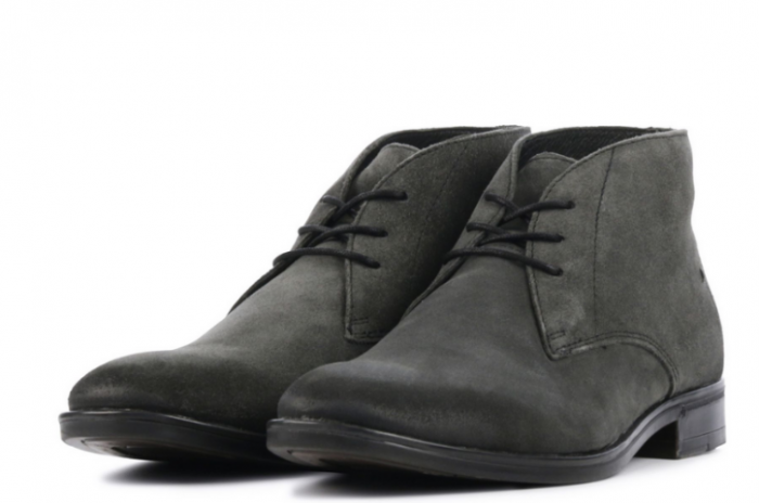 suede look grijs heren boot