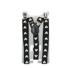 Bretels met witte hartjes op zwart - metalen clips - Afbeelding 3