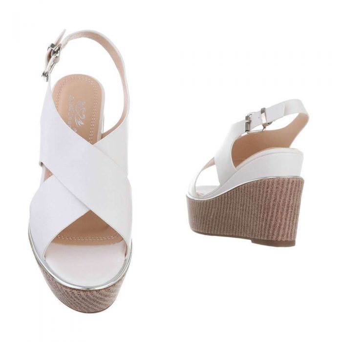 bridal wedges croos-foot and silver