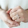 Solitair Ring met zirkonia - zilver platinum kleur - Afbeelding 2
